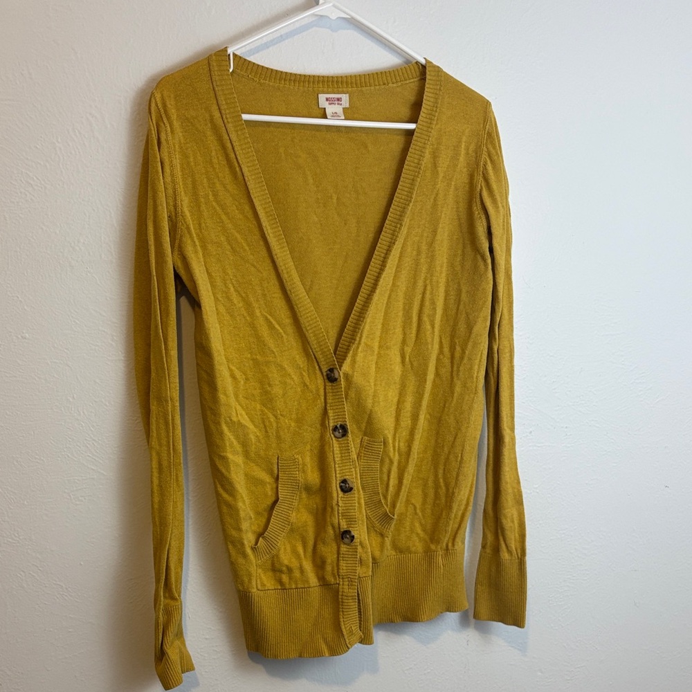 Mossimo Supply Co. Yellow Cardigan Sweater